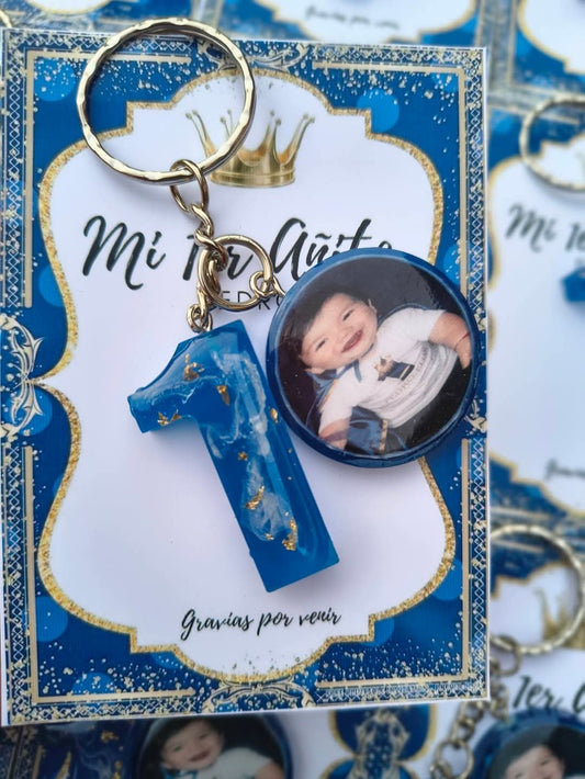 Llavero personalizado con número + foto